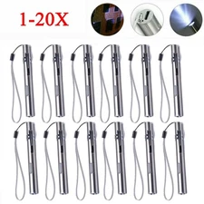 1-20x 1000 Lumens USB Rechargeable Mini LED Flashlight Stainless Steel Pen Light