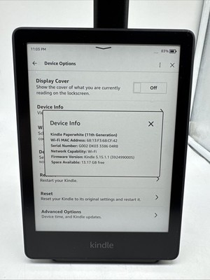Amazon Kindle Paperwhite 11th Gen 16GB BLACK M2L3EK TESTED FAST SHIP