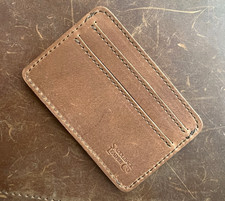 Saddleback Leather Co Brown Front Pocket Leather ID Wallet tobacco Old logo