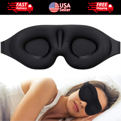 3D Travel Silk Eye Mask Sleeping Soft Padded Shade Cover Rest Relax Blindfold*