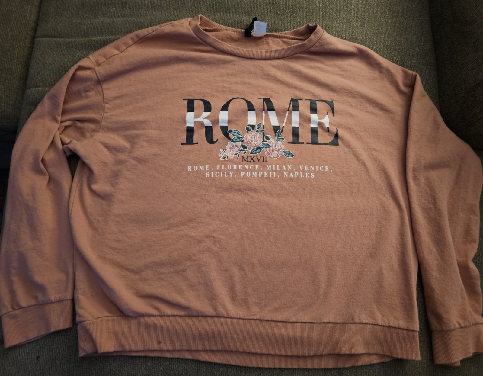 ROME Women’s Vintage Long Sleeve Crewneck Italy XL Rust Brown RARE Sweater RARE! image 3