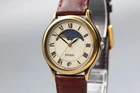 Vintage 1992 [Near MINT] SEIKO 6F34-6030 Sun And Moon Gold Quartz Men Watch