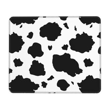 011 Cute Cow Print Mouse Pad - Black  White, 8.3 x 10.3 Inches