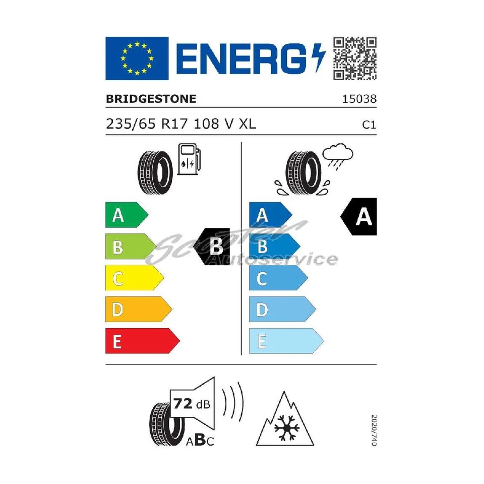 1x 235/65R17 108V Winter-Reifen Bridgestone Blizzak LM-005 3PMSF XL | 77201 - Bild 2 von 3