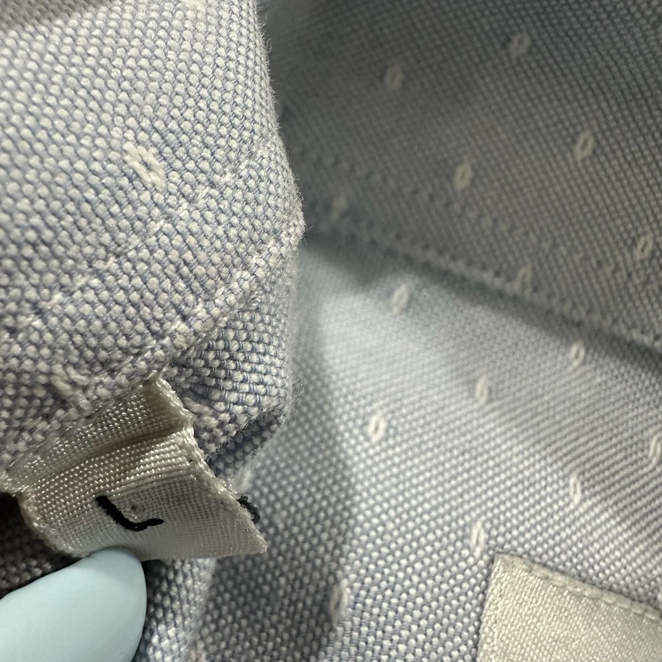 Mastai Ferretti 100% Linen Shirt Men's Large Plaid Flannel Pastel Button Blue - Image 4 of 4