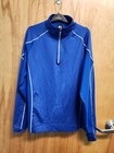 Footjoy Sweater Men Medium Royal Blue Knit Quarter Zip Pullover Golf Jersey VGC