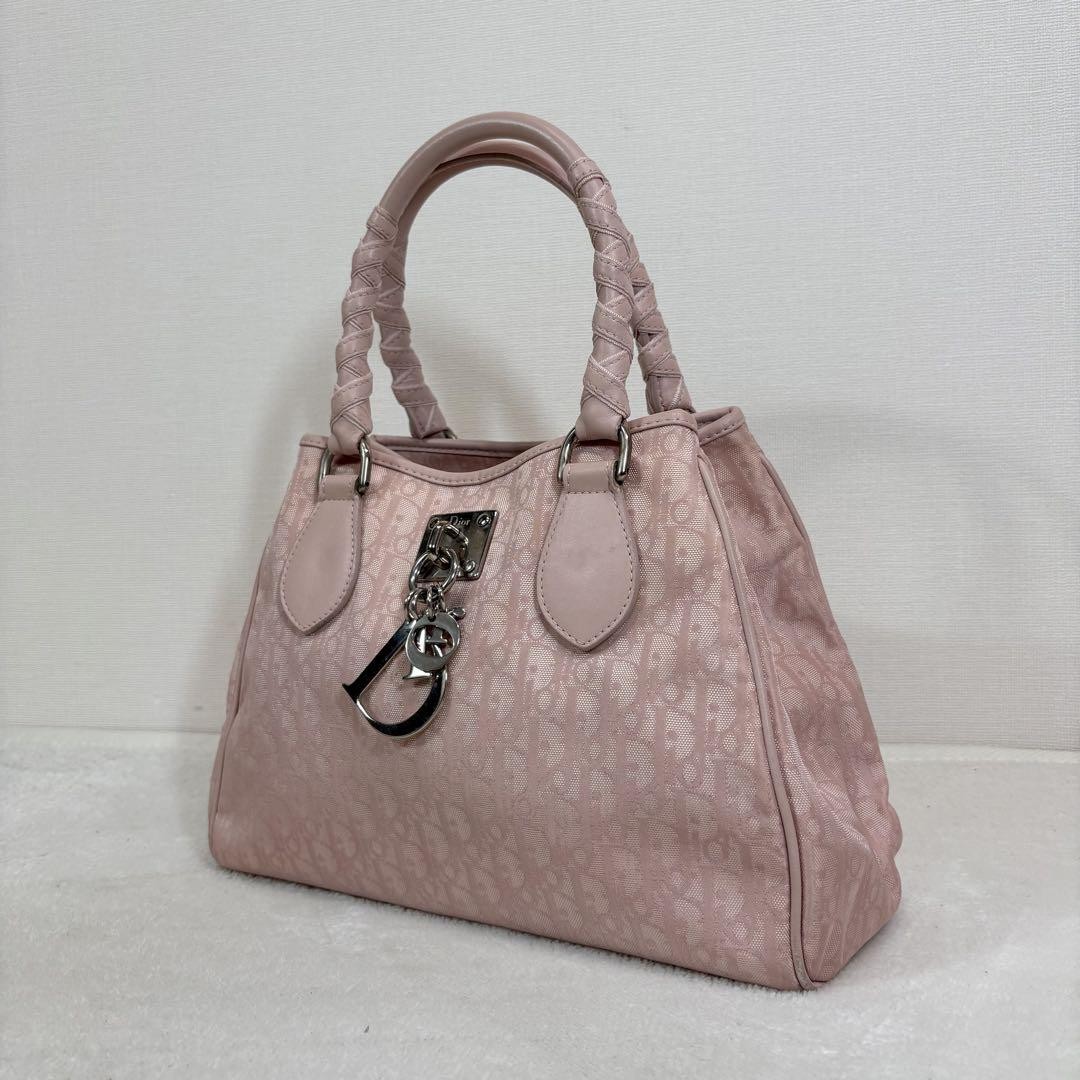 バッグ Christian Dior Lovely Trotter Bag Pink CHRISTIAN DIOR Romantic Lovely Trotter Tote Shoulder Bag