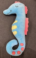 Seahorse Blue and Pink Plush Toy Stuffed Animal Excellent Condition