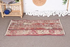 Decorative Rug, Pink and Brown Polka Dot Design, 2.1x3.8 ft