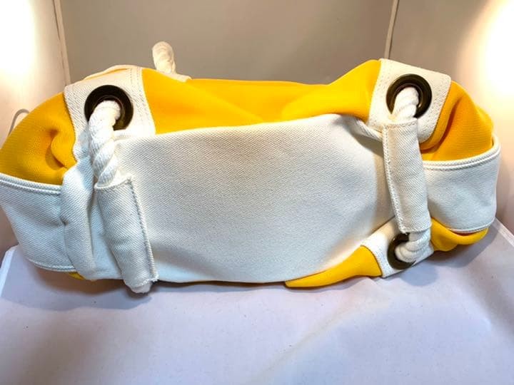 Burberry Blue Label Tote Bag Yellow Canvas Rope Handle Rare Design Japan New thumbnail 4