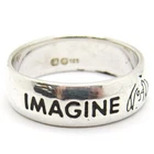 VINTAGE STERLING SILVER .925 RARE JOHN LENNON SIGNED IMAGINE SIZE 11 BAND RING
