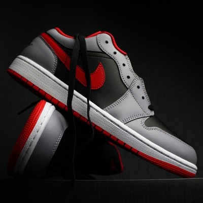 Nike Jordan 1 Low ''Black Light Smoke Grey Gym Red'' | EU40 - 50.5