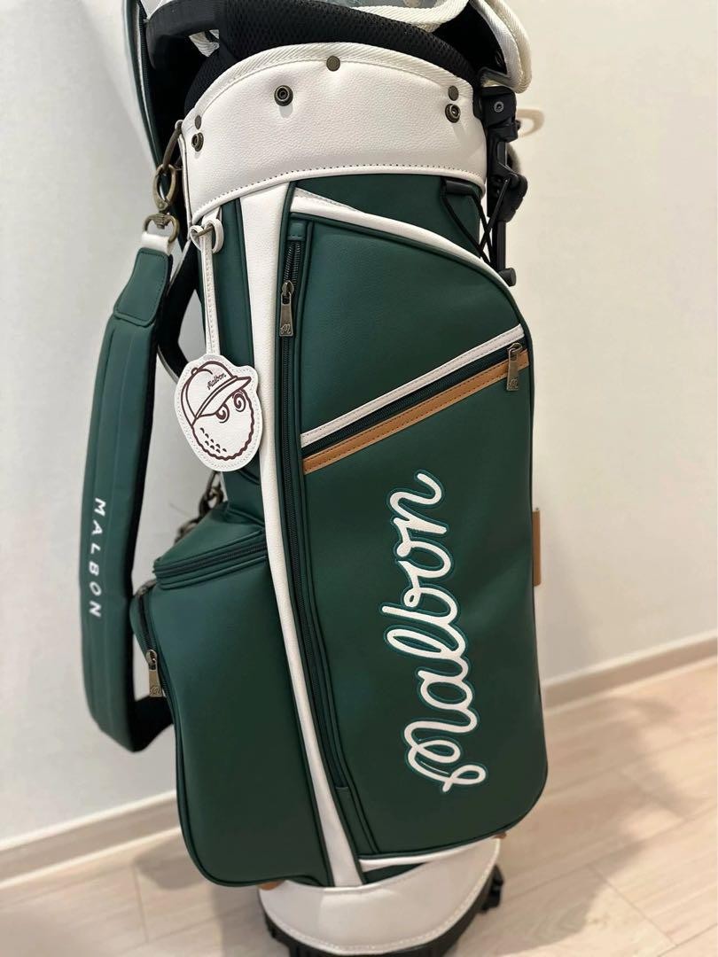 Malbon グリーンゴルフバッグ NEW MALBON GOLF Caddy Bag Green PVC leather 3.6kg Type 9.0