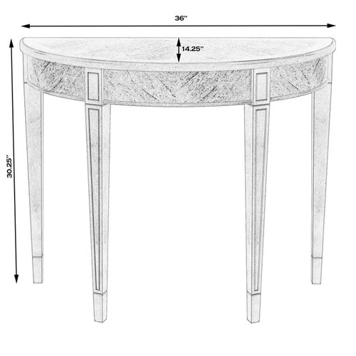 Hampton Demilune Antique Beige  Console Table - Picture 6 of 7