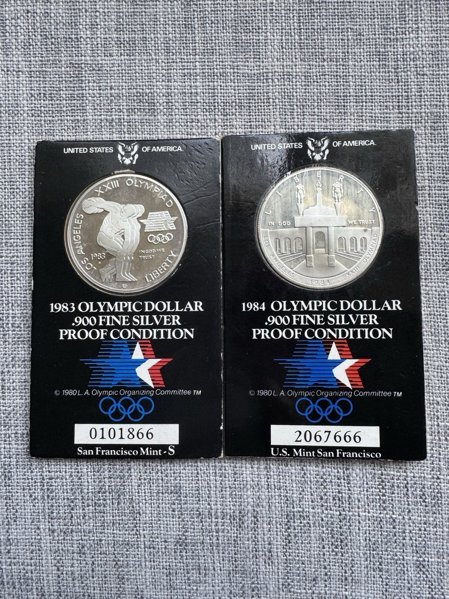 コレクション 1983 OLYMPIC DOLLAR .900 FINE SILVER 1983 Olympic Dollar. 900 Fine Silver Proof Coin. U.s. Mint