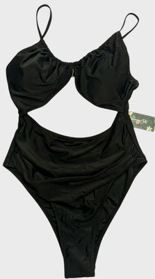 1 Piece Swim Bathing Suit Tummy Control Sexy Flattering Cheeky High Cut Out L/10