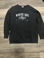 White Sox Sweatshirt Adult XL Black Gray Lettering Crewneck MLB Baseball 