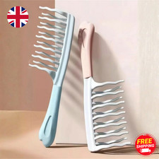 Anti Static Comb Wavy Double Row Tooth Comb for Curly Straight Hair Scalp Salon
