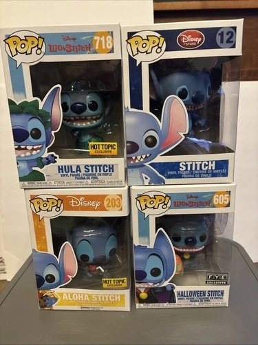 Funko POP! Disney: Lilo & Stitch -Disney Stitch Lot #605, 12, 203, 718 Exclusive