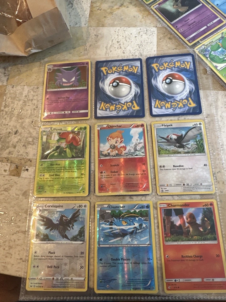 Pokémon TCG Reverse Holo & Holo Lot (9 Cards) Eevee, Psyduck, Tapu Bulu, Lunala - Image 3 of 4