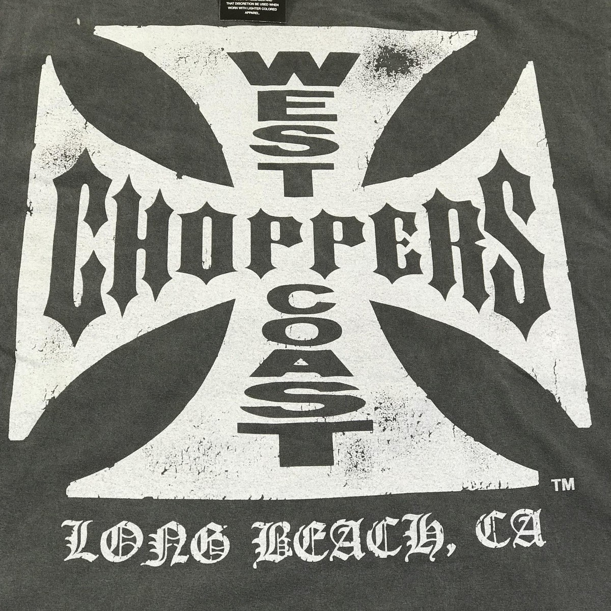 West Coast Choppers Shirt Mens Medium Gray Iron Cross Graphic Tee 