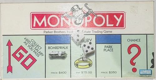 VINTAGE MONOPOLY 1996 BOARD GAME PARKER BROTHERS GAME BOARD AND BOX ONLY