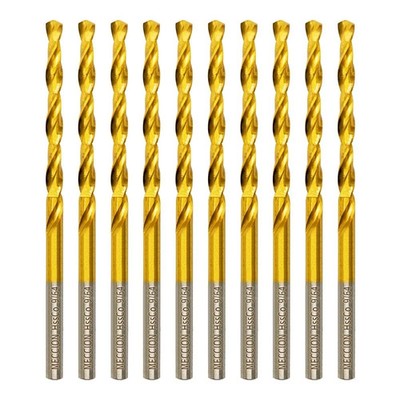 Meccion Cobalt Drill Bits 9/64 in. x 2-3/4 in. x 10pcs M35 Cobalt Titanium Ni...