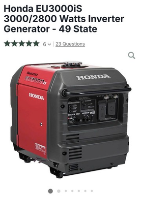 #ad #ad Honda EU3000iS Inverter Generator Electric Start Super Quiet Portable 19.6hr $2000.00