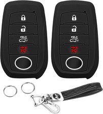 QBUC 2PCS for Toyota Key Fob Cover, Silicone 4 Button Key Case for Toyota 2019 