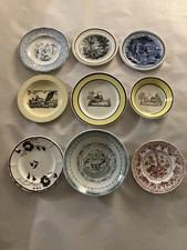 Lot of 9 Antique Victorian-era Child  s Transferware Plates