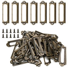Metal Library Label Holders with Screws File Drawer Frames 50 Pack