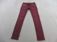 Rock Revival Jeans Womens 24 Red Celinda Skinny Embellished Denim Rhinestone