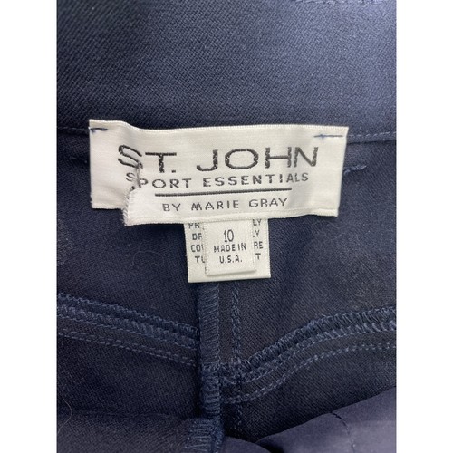St. John Sport Essentials Gold Accents Classic Blue Pants Women's Sz 10 - Picture 6 of 9