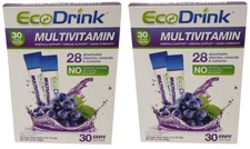 (60 PACKS) EcoDrink Grape Complete Multivitamin Electrolytes Powder Drink 6/25