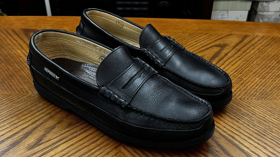 Mocasín Mephisto Cap Vert Negro Penny N7024 Zapatos de Hombre Talla 9.5 Foto 3 de 4