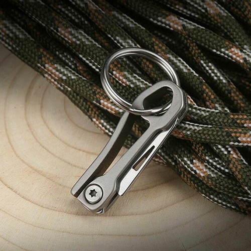 Mini Pocket Knife TC4 Titanium Folding Pendant Kitchen Cleaver Blade Cutter Tool - Picture 6 of 12