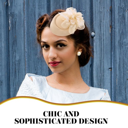 Mesh Headdress Bride Hair Fascinators for Women Banquet Headwear - Imagen 9 de 12