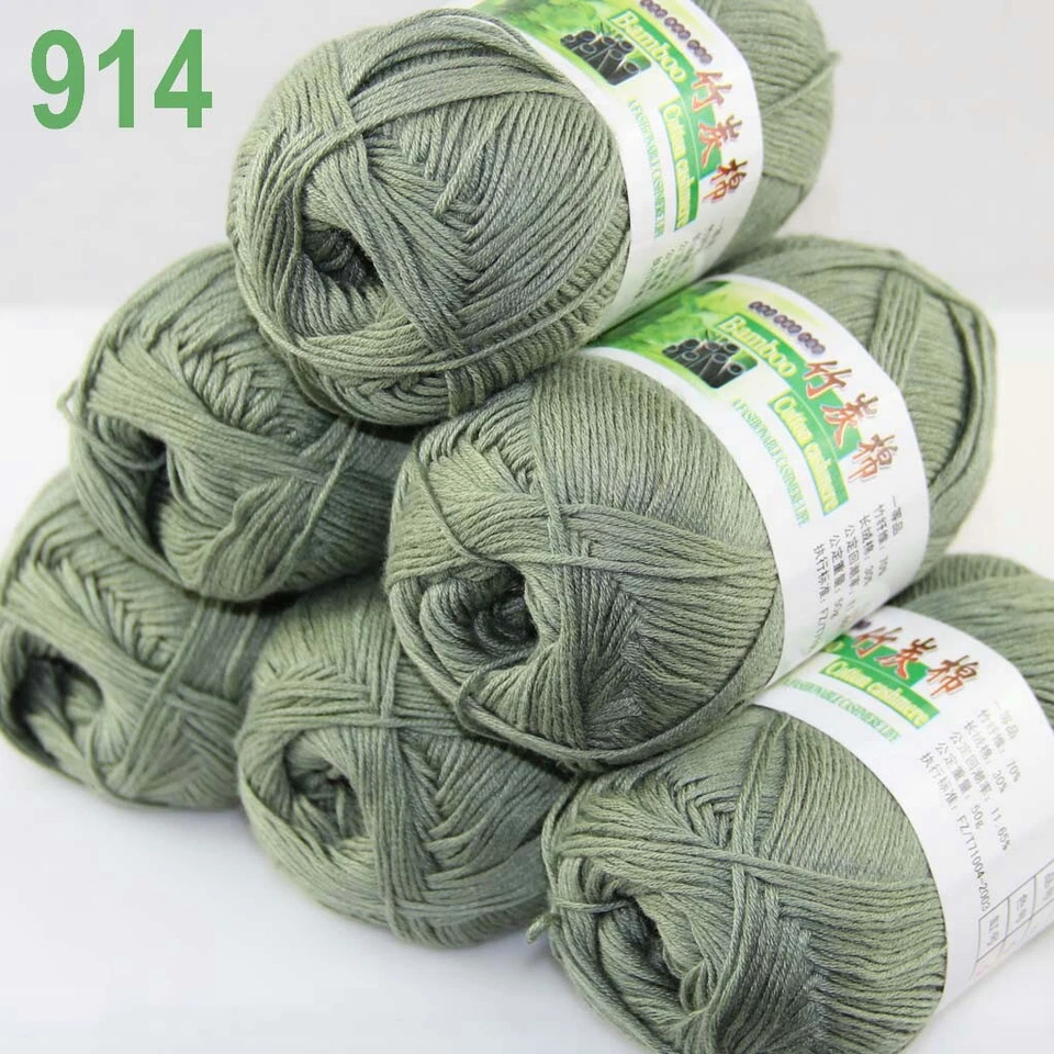 Sale Lot 6SkeinsX50g Soft Bamboo Cotton Baby Wrap Hand Knitting Crochet Yarn 914 - Image 4 of 4