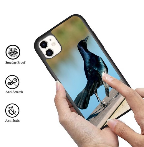 For iPhone SE XS XR Max 5 6 7 8 Plus Quiscalus boat tailed grackle Case Friendly - Picture 15 of 25
