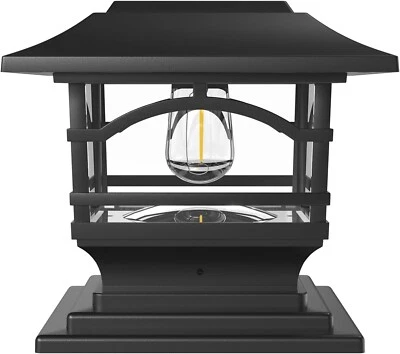 Edison Solar Outdoor Post Cap Lights - 4X4 5X5 6X6 - Bright LED Light for Fence
