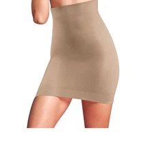 Maidenform Women's Self Expression Shapewear Beige Hi-Waist Half Slip Size XL