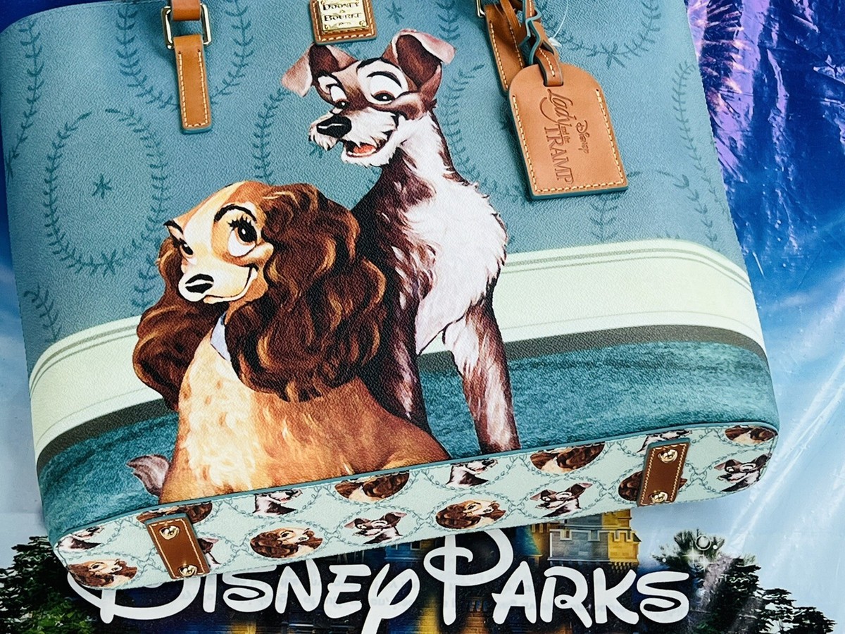 2022 Disney Parks Lady & The Tramp Tote Bag 14”x11” Dooney