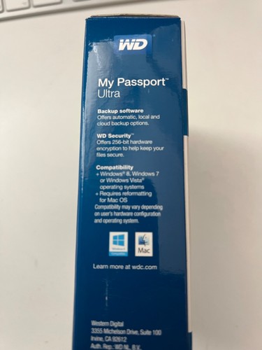 WD My Passport Ultra – 1TB – External Hard Drive – Black – USB 3.0 - Afbeelding 3 van 8