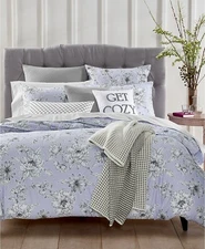 Charter Club Damask Designs Floral 300 TC 3-Pc. Cotton Duvet Set - KING - Purple