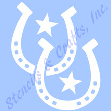 Horseshoe stencil double horseshoes horse star western template paint craft new