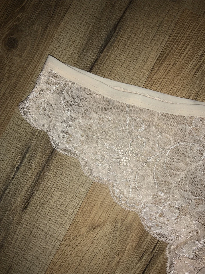 全新带标签 $25 Felina F5756S3 "Cheeky" 低腰弹力花边 Tanga 内裤粉色尺寸 Lrge — 第 4/4 张图片