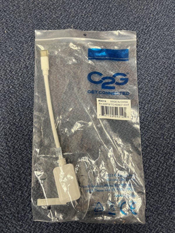 C2G 8IN Mini DisplayPort Male To HDMI Female Adapter - White