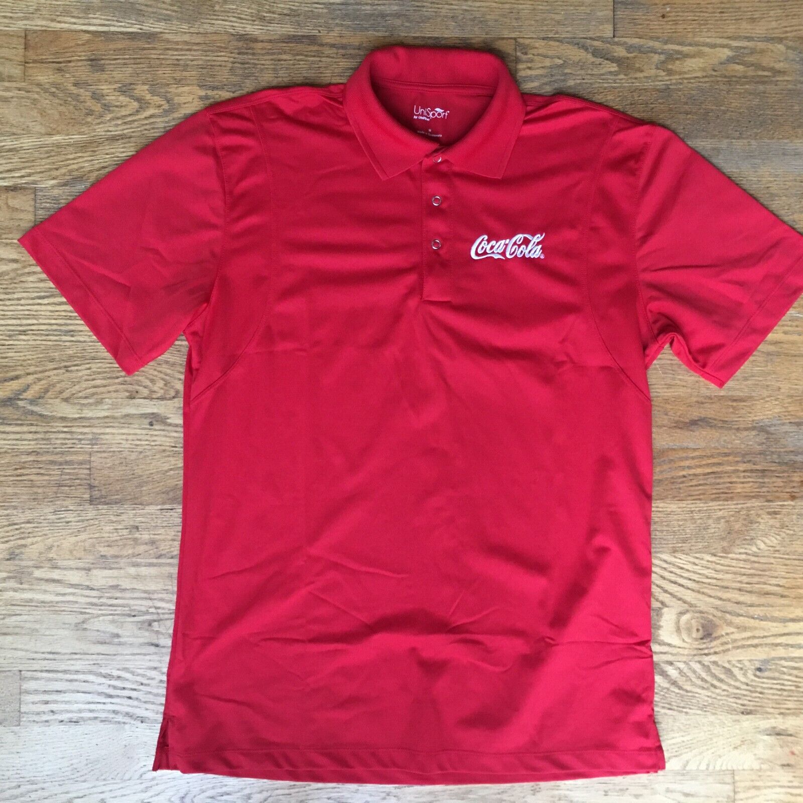 UniSport Coca-Cola Soda Coke Employee Red Polo Shirt Men Medium | eBay