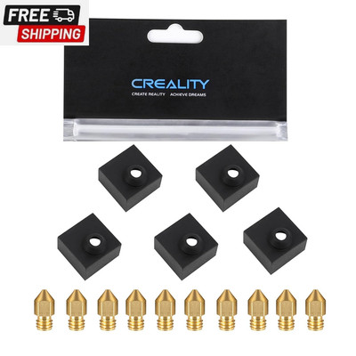 Creality Original 10Pcs 0.4Mm Nozzle with 5Pcs Silicone Sock, for Ender 3/Ender 