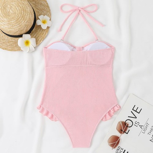 Women's Sexy One Piece Swimsuit Tummy Control V Neck Bathing Suits SwimmingDress - Picture 13 of 117
